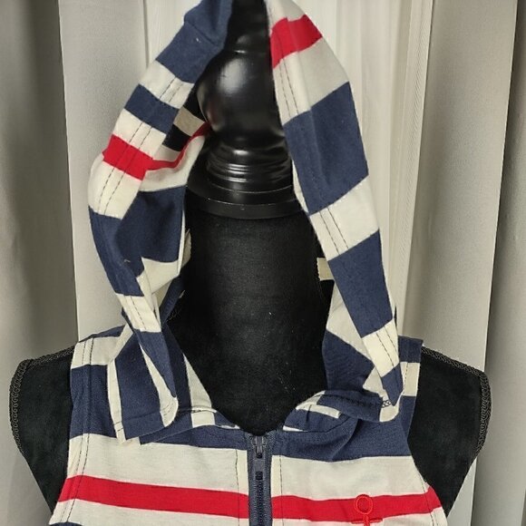 Exist Zip Up Dress Sailor Anchor W/Stripes & Hoodie Size Small - Picture 3 of 13